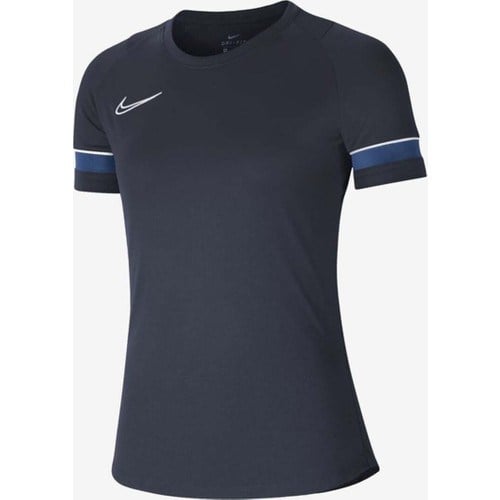 Nike W Academy 21 Kadın Tişört  CV2627-453 Lacivert Rahat Kesim Günlük Kullanım için Uygun