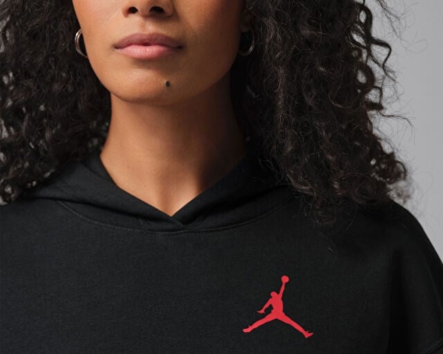 NIKE W JORDAN JUMPMAN FLC PO 2 Kadın Günlük Sweatshirts IR0346-010 Siyah