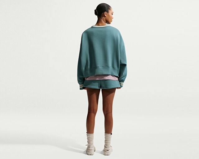 NIKE W NK PHX FLC OS CREW GX1 Kadın Günlük Sweatshirt IR5214-382 Yeşil