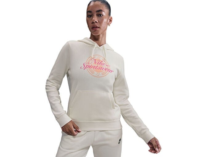 NIKE W NSW CLUB FLC GX STD PO HDY Kadın Günlük Sweatshirt IH8496-133 Beyaz