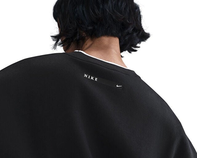 NIKE W NSW PHNX FLC CREW GLS Kadın Günlük Sweatshirts IH4056-010 Siyah