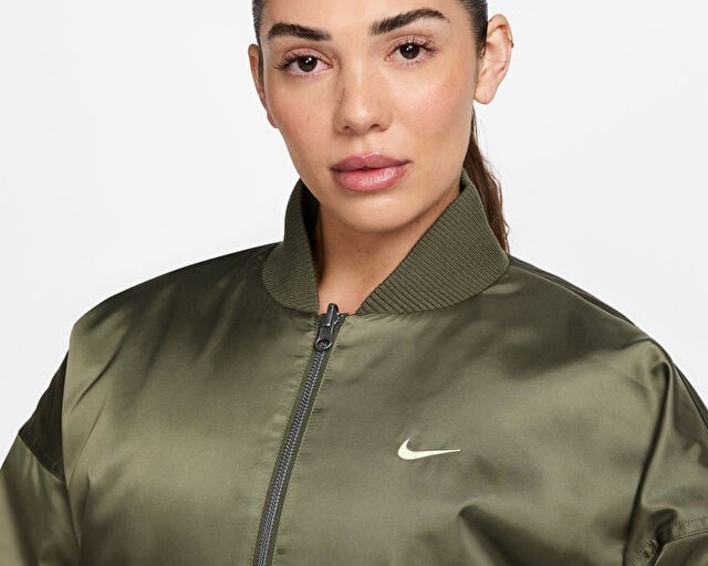 NIKE W NSW RVRSBL BOMBER JKT Kadın Günlük Ceket (Çift Taraflı) HV2812-222 Kahverengi