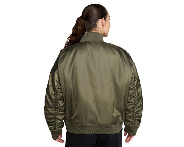 NIKE W NSW RVRSBL BOMBER JKT Kadın Günlük Ceket (Çift Taraflı) HV2812-222 Kahverengi