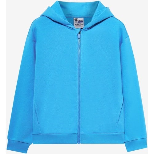 Skechers B Essentials Fullzip Hoodie Sweatshirt Büyük Erkek Çocuk Mavi Sweatshirt SK232081-315