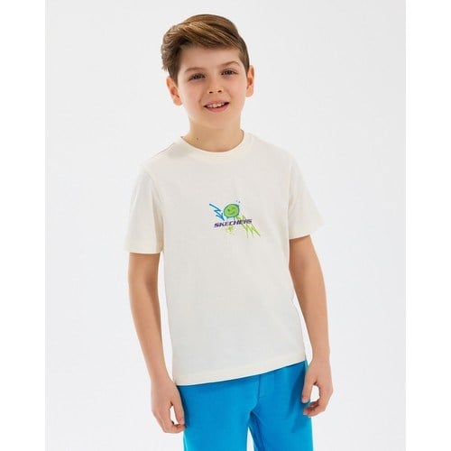 Skechers B Graphic Tee T-Shirt Büyük Erkek Çocuk Offwhite Tshirt Sk2510030-102