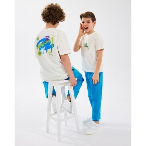 Skechers B Graphic Tee T-Shirt Büyük Erkek Çocuk Offwhite Tshirt Sk2510030-102