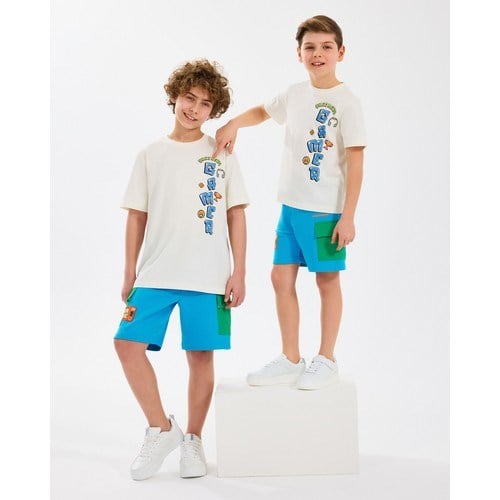 Skechers B Graphic Tee T-Shirt Büyük Erkek Çocuk Offwhite Tshirt Sk2510028-102