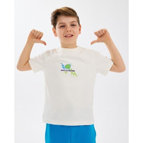 Skechers B Graphic Tee T-Shirt Büyük Erkek Çocuk Offwhite Tshirt Sk2510030-102