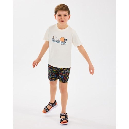 Skechers B Graphıc Tee T-Shirt Büyük Erkek Çocuk Offwhite Tshirt Sk2510134-102