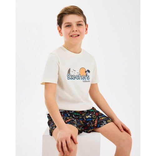Skechers B Graphıc Tee T-Shirt Büyük Erkek Çocuk Offwhite Tshirt Sk2510134-102
