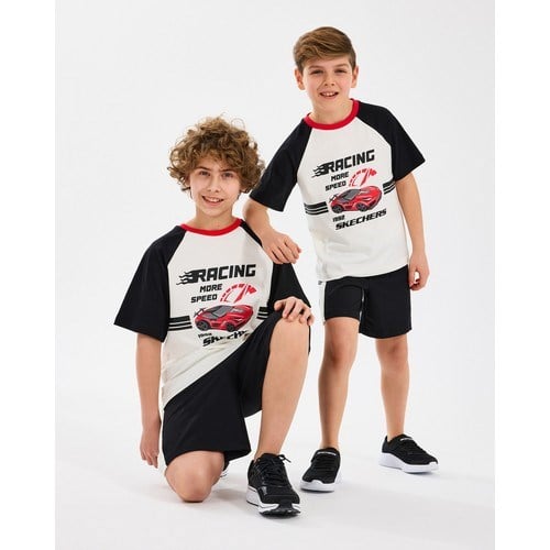 Skechers B Graphic Tee T-Shirt Büyük Erkek Çocuk Offwhite Tshirt Sk2510038-102