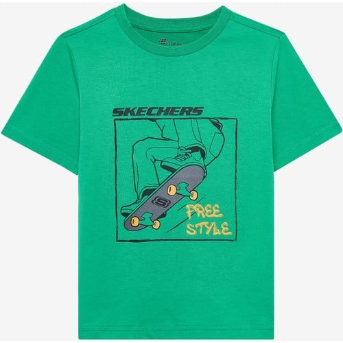 Skechers B Regular Fit Graphic Tee T-Shirt Büyük Erkek Çocuk Dark Green Tshirt Sk2510112-300