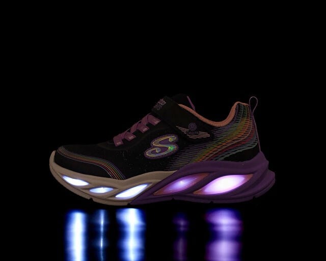 SKECHERS COSMIC GLOW RAINBOW BEAM Çocuk Günlük Işıklı Ayakkabı 303709L-BKMT Siyah