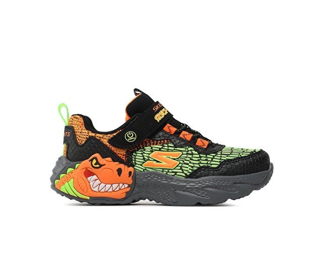 SKECHERS DINO - LIGHTS Çocuk Günlük Işıklı Ayakkabı 400615L-BKOR Siyah