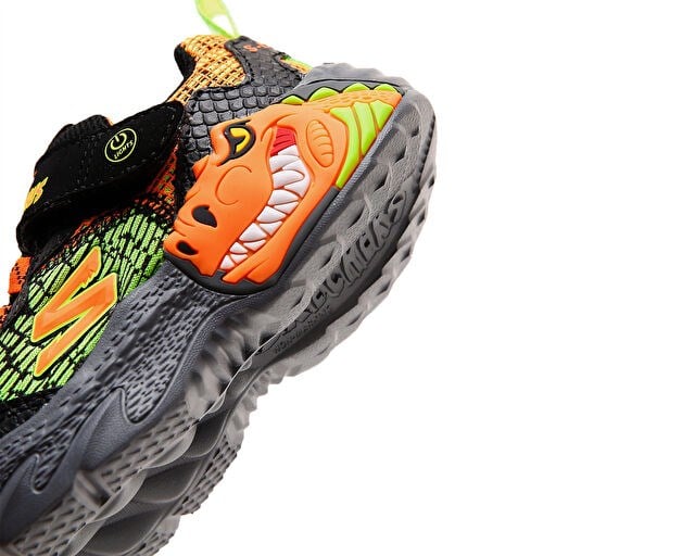 SKECHERS DINO - LIGHTS Çocuk Günlük Işıklı Ayakkabı 400615L-BKOR Siyah