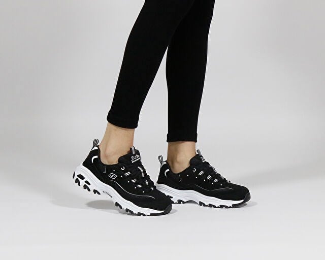 SKECHERS D'LITES MARCH FORWARD Kadın Günlük Ayakkabı 13148-BKW Siyah
