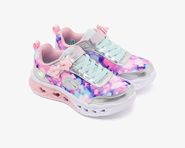 SKECHERS FLUTTER HEART LIGHTS - BLURRED LOVE Çocuk Günlük Işıklı Ayakkabı 303255L-SLLP Gri