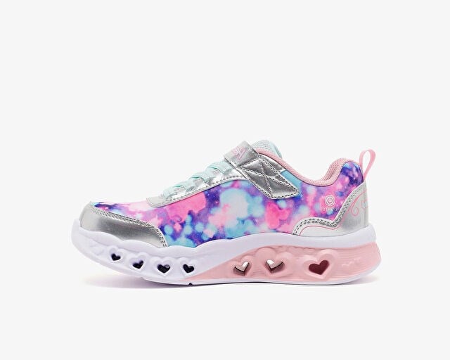 SKECHERS FLUTTER HEART LIGHTS - BLURRED LOVE Çocuk Günlük Işıklı Ayakkabı 303255L-SLLP Gri