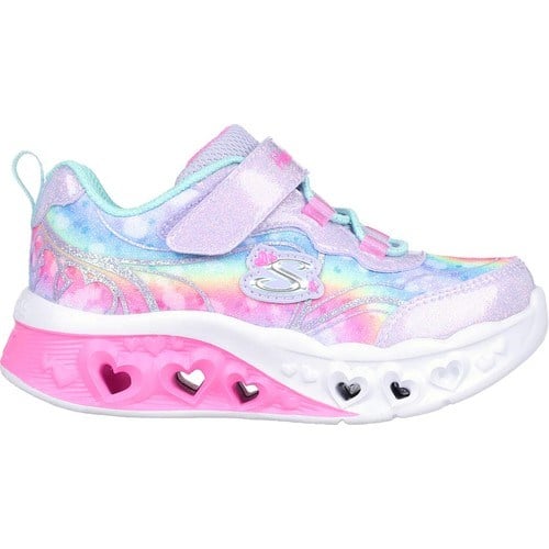 Skechers Flutter Heart Lights - Groovy Swirl Küçük Kız Çocuk Lavanta/Açik Mavi Işıklı Spor Ayakkabı 303253N Lvaq