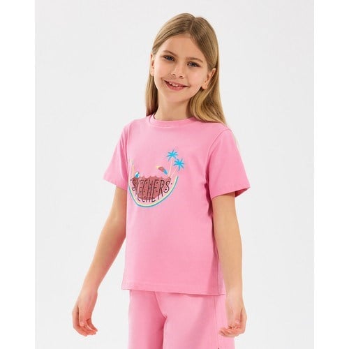 Skechers G Graphıc Tee T-Shirt Büyük Kız Çocuk Pembe Tshirt Sk2510132-610