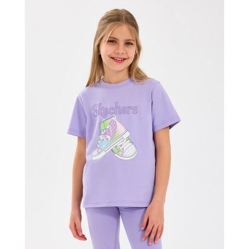 Skechers G Graphic Tee T-Shirt Büyük Kız Çocuk Mor Tshirt SK2510019-505