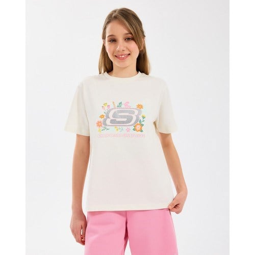 Skechers G Regular Fit Graphic Tee T-Shirt Büyük Kız Çocuk Offwhite Tshirt Sk2510115-102