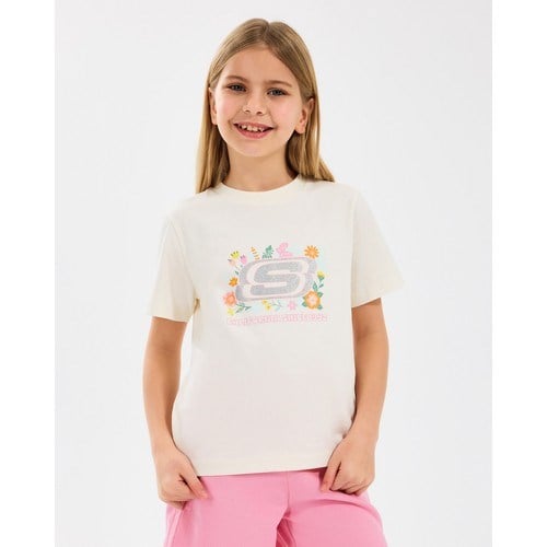 Skechers G Regular Fit Graphic Tee T-Shirt Büyük Kız Çocuk Offwhite Tshirt Sk2510115-102