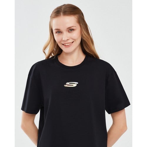 Skechers Graphic T-Shirt W Short Sleeve Kadın Siyah Tshirt S241011-001