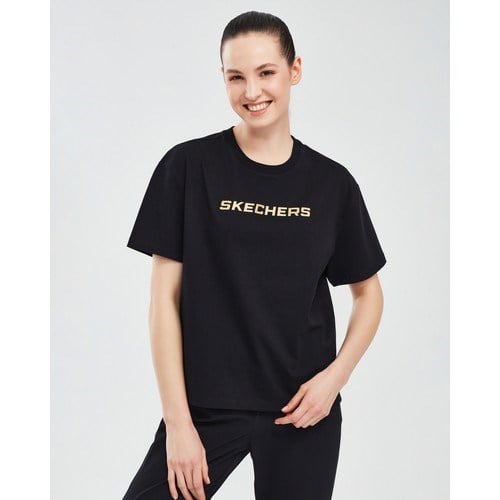 Skechers Graphic T-Shirt W Short Sleeve Kadın Siyah Tshirt S241012-001