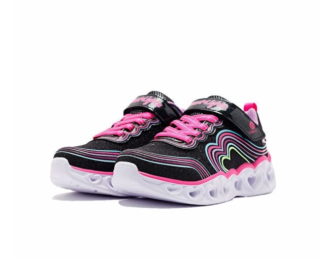 SKECHERS HEART LIGHTS - RETRO HEARTS Çocuk Günlük Işıklı Ayakkabı 302689L-BKMT Siyah