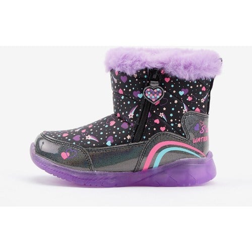Skechers Illumi - Brights Küçük Kız Çocuk Siyah Işıklı Bot Hafif ve Esnek Tabanlı Konforlu Tasarım