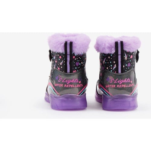 Skechers Illumi - Brights Küçük Kız Çocuk Siyah Işıklı Bot Hafif ve Esnek Tabanlı Konforlu Tasarım