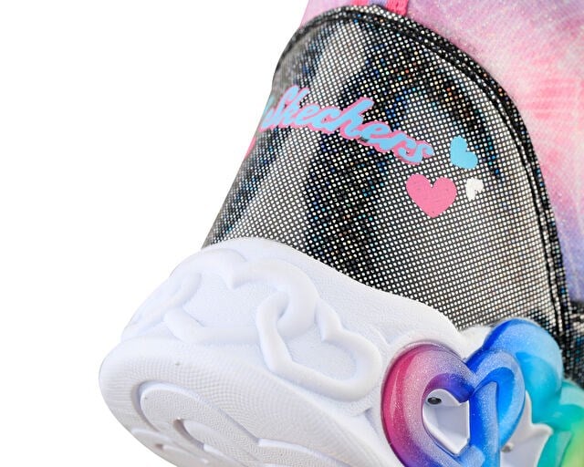 SKECHERS INFINITE HEART LIGHTS Çocuk Günlük Işıklı Bot 303054L-BKMT Çok Renkli