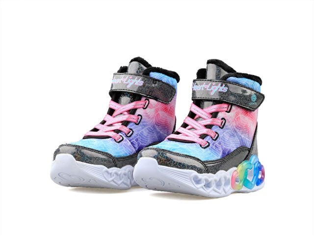 SKECHERS INFINITE HEART LIGHTS Çocuk Günlük Işıklı Bot 303054L-BKMT Çok Renkli