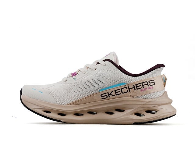 SKECHERS MAX CUSHIONING GLIDE-STEP Kadın Koşu Ayakkabısı 129400-NAT Bej