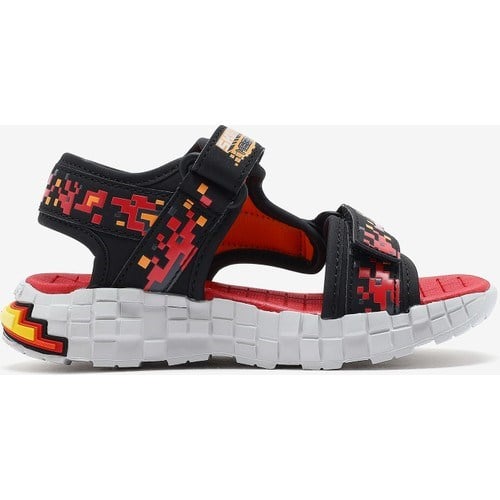 Skechers Megasplash 4K Büyük Erkek Çocuk Siyah/Kirmizi Sandalet 402161L Bkrd