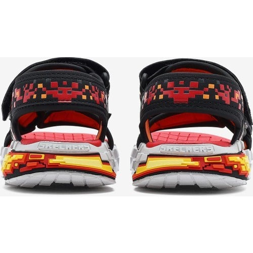 Skechers Megasplash 4K Büyük Erkek Çocuk Siyah/Kirmizi Sandalet 402161L Bkrd
