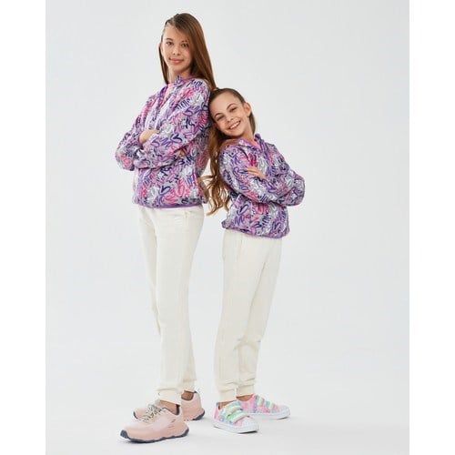 Skechers Micro Collection G Full Zip Hoodie Sweatshirt Büyük Kız Çocuk Beyaz Mont Sk241063-102