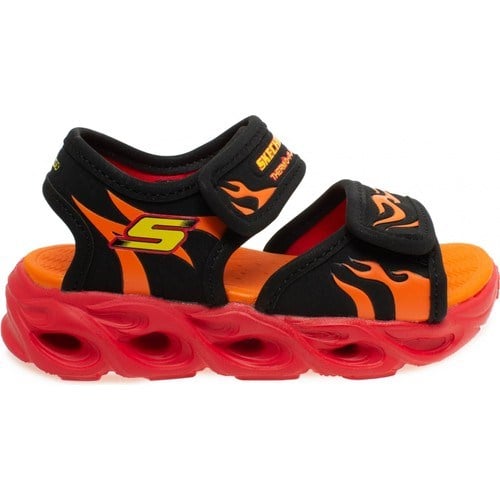 Skechers Thermo-Splash - Heat Tide Küçük Erkek Çocuk Siyah/Kirmizi Erkek Çocuk Sandalet 400102N Bkrd