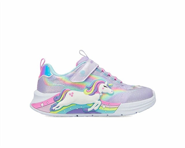 SKECHERS UNICORN CHASER Çocuk Günlük Işıklı Ayakkabı 302298L-LVMT Çok Renkli