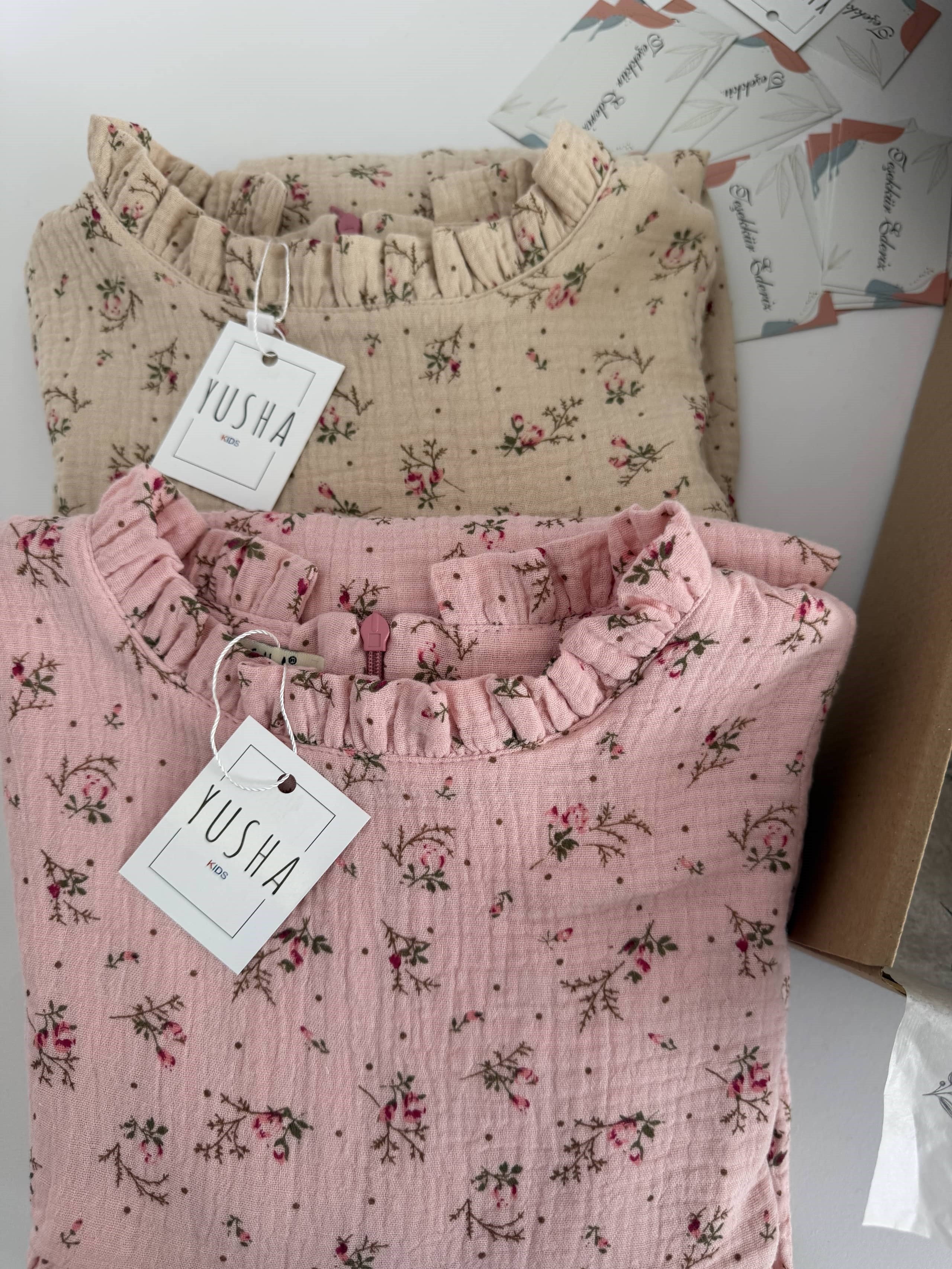 ÇİÇEKLİ MÜSLİN ELBİSE
