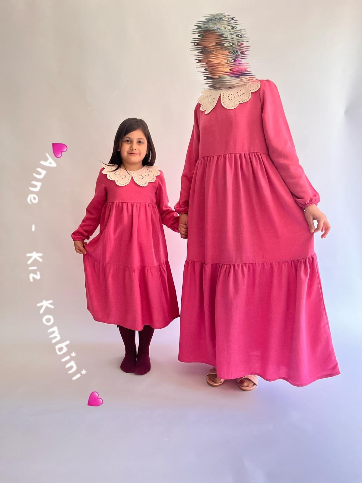 FİSTO YAKA ANNE ELBİSESİ