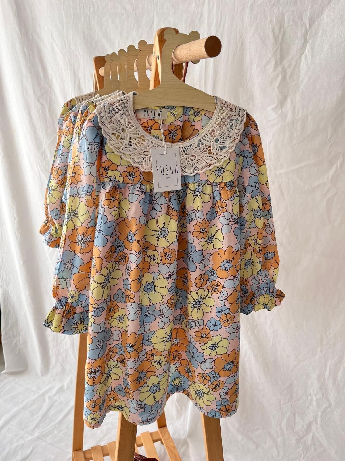 FİSTO YAKA PAMUK VUAL BEBEK ELBİSE