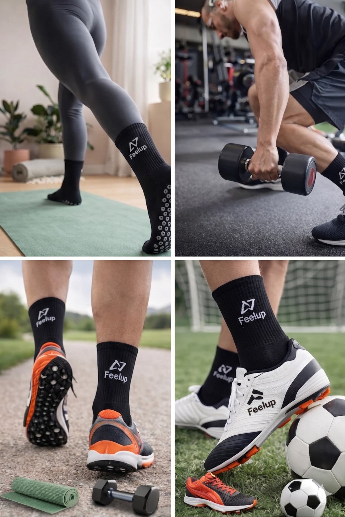 3 Çift Kaydırmaz Taban Futbol ve Halı Saha Çorabı Beyaz - Yoga, Pilates Uyumlu Dikişsiz