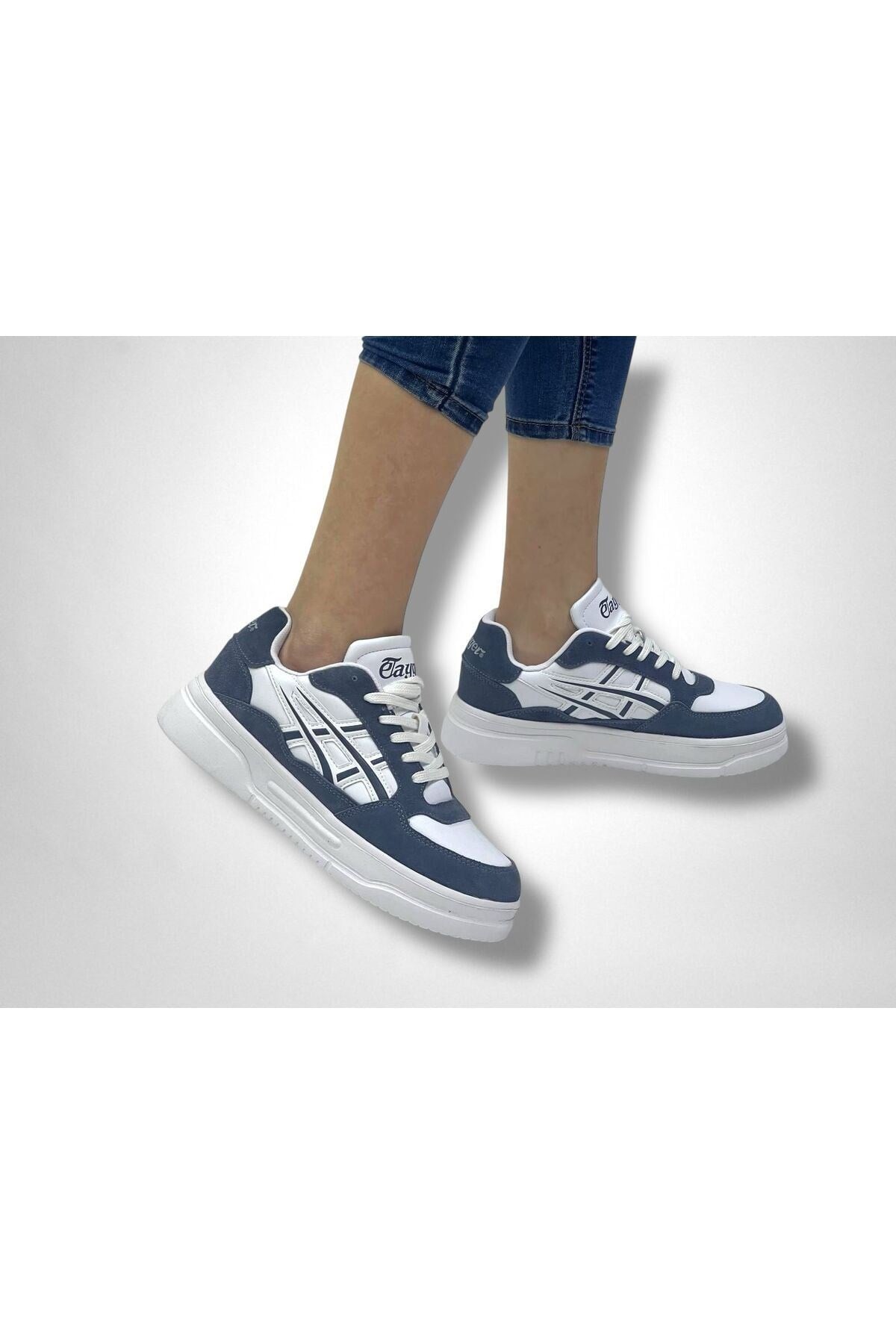 3128 İndigo Mavi Gerçek Deri Ultra Hafif Kaymaz Rahat Günlük Sneaker Ayakkabı