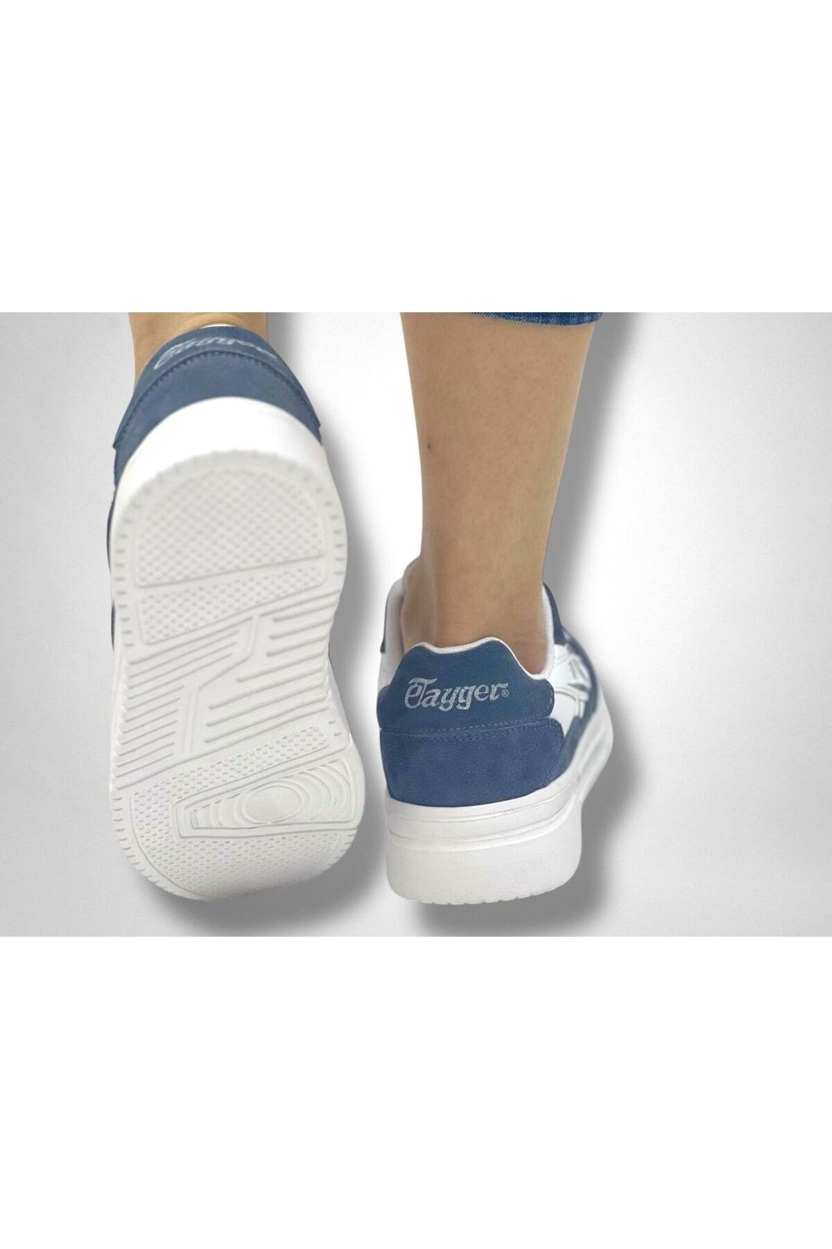 3128 İndigo Mavi Gerçek Deri Ultra Hafif Kaymaz Rahat Günlük Sneaker Ayakkabı