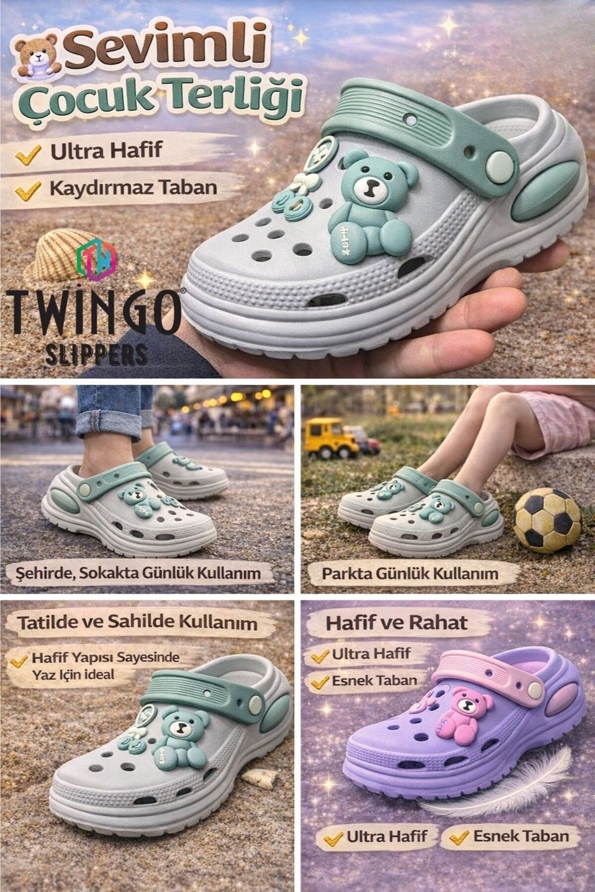 Çocuk Emojili Cross Ortopedik Günlük Terlik Unisex