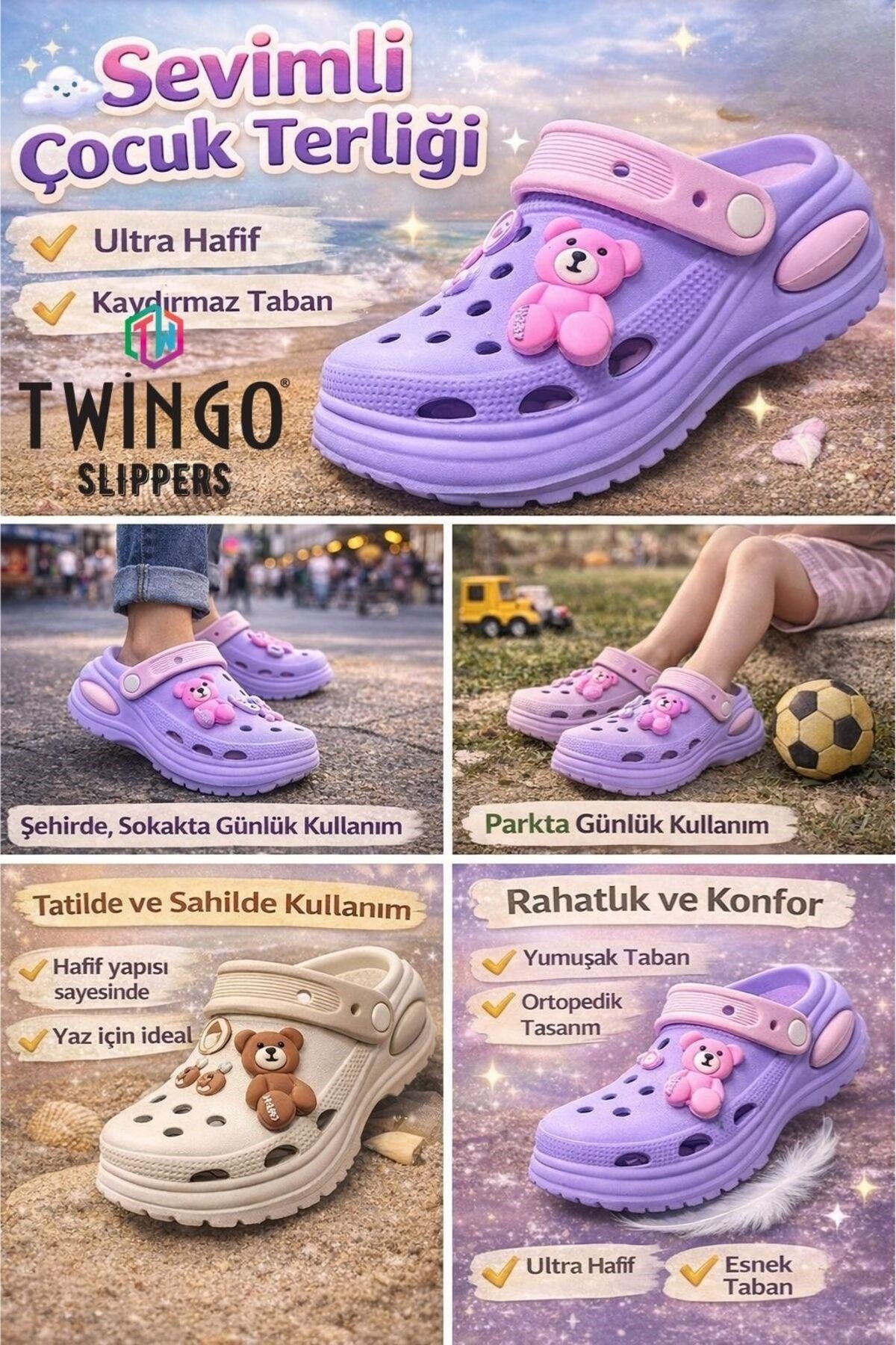 Çocuk Emojili Cross Ortopedik Günlük Terlik Unisex
