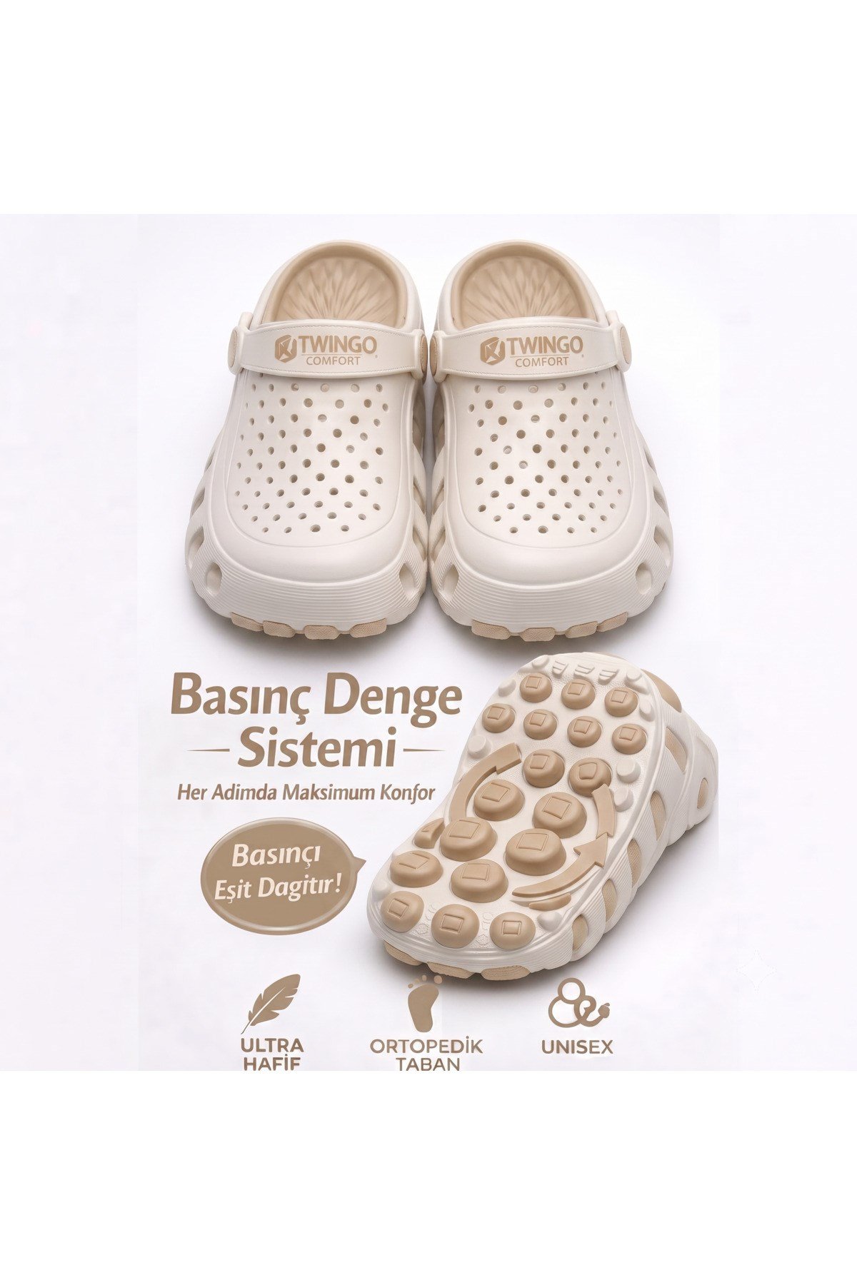 Comfort Unisex Basınç Denge Sistemli Masaj Tabanlı Ortopedik Günlük ,Plaj ve Hastane Terliği