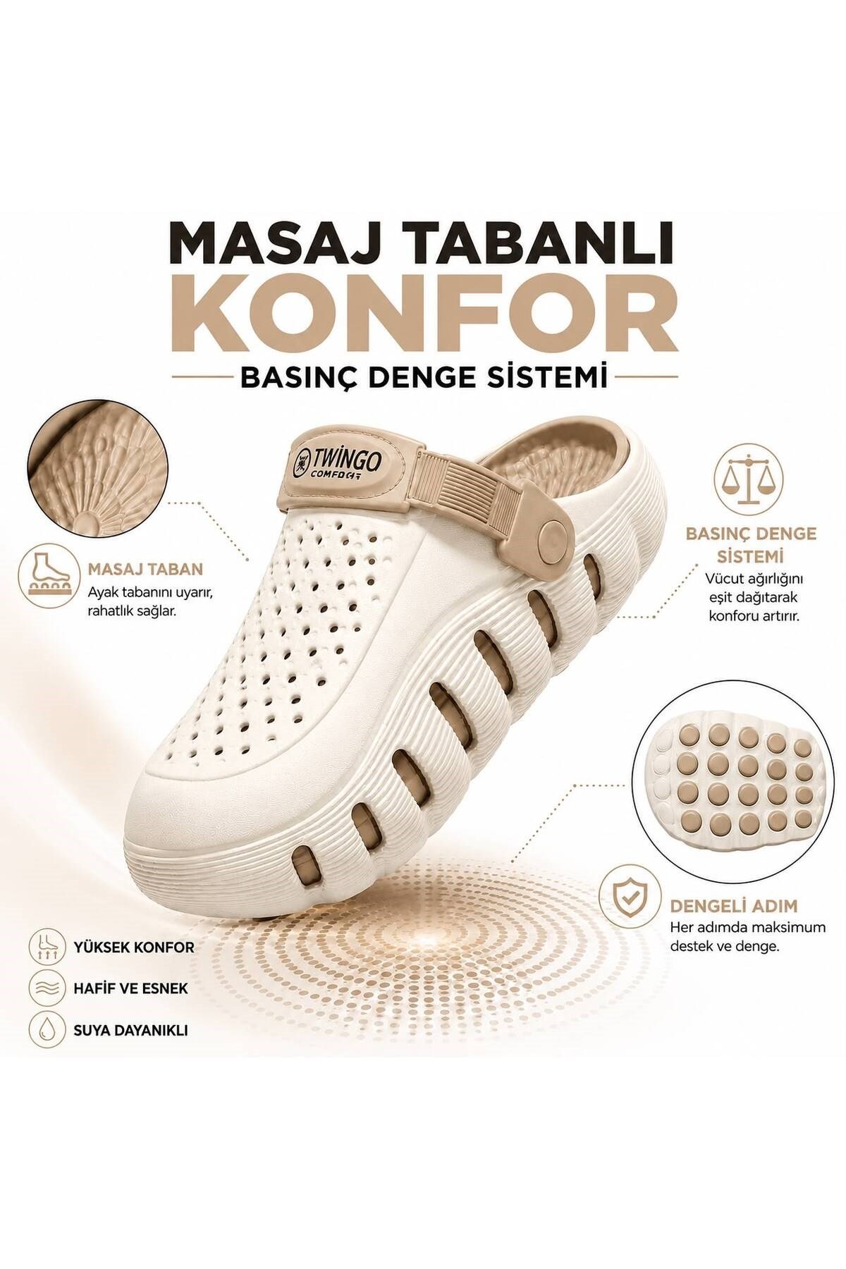 Comfort Unisex Basınç Denge Sistemli Masaj Tabanlı Ortopedik Günlük ,Plaj ve Hastane Terliği